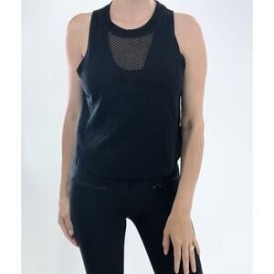 NWT Flirtitude Active Black Perforated Tank Top Size Medium
